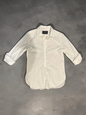 Banana Republic Soft Cotton Poplin Tunic Shirt | Long Sleeve | White